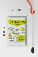 Blechschild Rezept Margarita Recipe orange lime 20x30cm