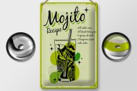 Blechschild Rezept Mojito Cocktail Recipe drink 20x30cm