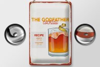 Blechschild Rezept The Godfather Cocktail Recipe 20x30cm