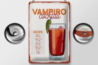 Blechschild Rezept Vampiro Cocktail Recipe Tequila 20x30cm