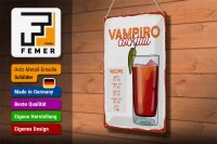 Blechschild Rezept Vampiro Cocktail Recipe Tequila 20x30cm
