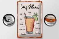 Blechschild Rezept Long Island Cocktail Recipe 20x30cm