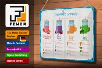 Blechschild Rezept Smoothie Recipe Berry Orange 30x20cm