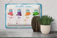 Blechschild Rezept Smoothie Recipe Berry Orange 30x20cm