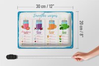 Blechschild Rezept Smoothie Recipe Berry Orange 30x20cm