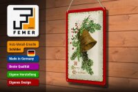 Blechschild Weihnachten Christmas Glocke Winter 20x30cm