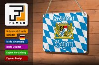 Blechschild Bayern 18x12cm Freistaat Bayern Wappen