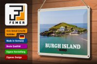 Blechschild Städte Burgh Island United Kingdom 30x20cm