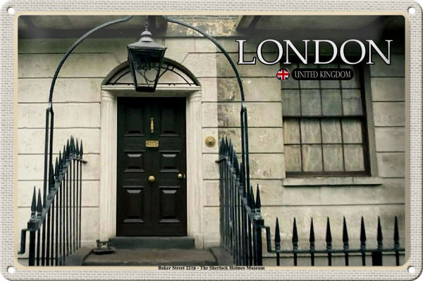 Blechschild Städte London The Sherlock Holmes Museum 30x20cm