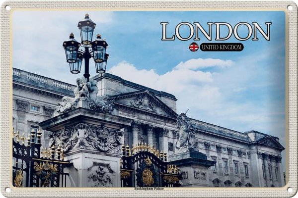 Blechschild Städte London England Buckingham Palace 30x20cm