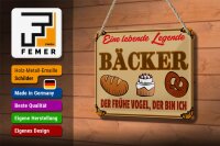 Blechschild Essen 18x12cm Lebende Legende Bäcker Brot