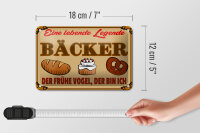 Blechschild Essen 18x12cm Lebende Legende Bäcker Brot