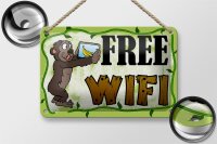 Blechschild Hinweis 18x12cm Free WiFi Internet
