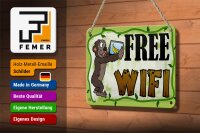 Blechschild Hinweis 18x12cm Free WiFi Internet