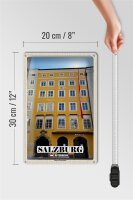 Blechschild Reise Salzburg Mozarts Geburtshaus 20x30cm