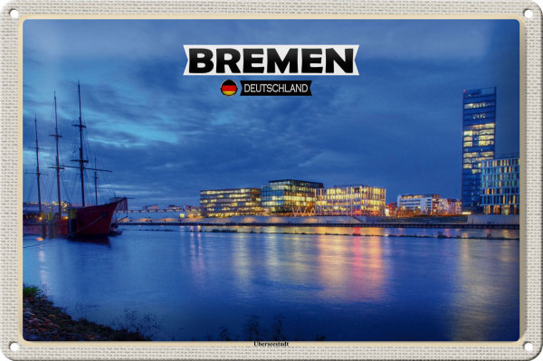 Blechschild Städte Bremen Deutschland Weserstadion 30x20cm
