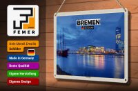 Blechschild Städte Bremen Deutschland Weserstadion 30x20cm