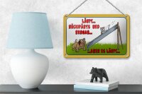 Blechschild Spruch 18x12cm läuft Rückwärts und bergab Hund