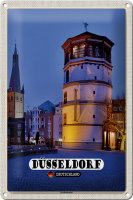Blechschild Städte Düsseldorf Schlossturm...