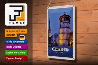 Blechschild Städte Düsseldorf Schlossturm Baukunst 20x30cm
