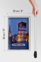 Blechschild Städte Düsseldorf Schlossturm Baukunst 20x30cm