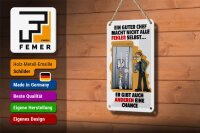 Blechschild Spruch 12x18cm Guter Chef Fehler nicht selbst