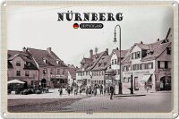 Blechschild Städte Nürnberg Wöhrd Altstadt Gemälde 30x20cm