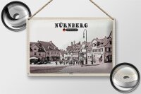 Blechschild Städte Nürnberg Wöhrd Altstadt Gemälde 30x20cm