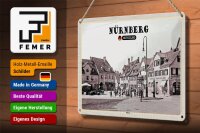 Blechschild Städte Nürnberg Wöhrd Altstadt Gemälde 30x20cm