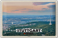 Blechschild Städte Stuttgart Blick auf Degerloch...