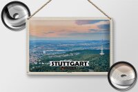 Blechschild Städte Stuttgart Blick auf Degerloch 30x20cm