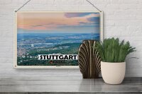 Blechschild Städte Stuttgart Blick auf Degerloch 30x20cm