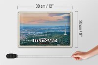 Blechschild Städte Stuttgart Blick auf Degerloch 30x20cm
