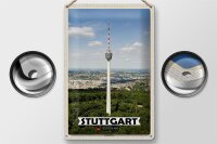 Blechschild Städte Stuttgart Fernsehturm Stadt 20x30cm