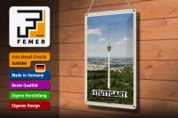 Blechschild Städte Stuttgart Fernsehturm Stadt 20x30cm