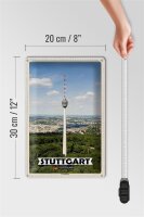 Blechschild Städte Stuttgart Fernsehturm Stadt 20x30cm
