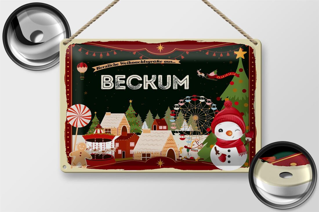 Blechschild 'Weltenbummler Grüße Aus New Jersey' – 20x30 Cm, Vintage-Deko, Made In Germany