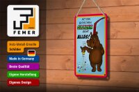 Blechschild Spruch 12x18cm mit bisschen Glitzer geht Alles