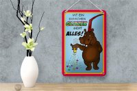 Blechschild Spruch 12x18cm mit bisschen Glitzer geht Alles
