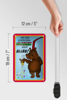 Blechschild Spruch 12x18cm mit bisschen Glitzer geht Alles