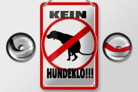 Blechschild Hinweis 12x18cm Kein Hundeklo Tiere Hund
