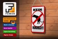 Blechschild Hinweis 12x18cm Kein Hundeklo Tiere Hund