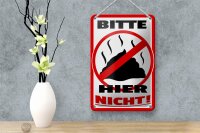 Blechschild Hinweis 12x18cm Bitte hier nicht Kot Tiere Hund