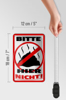 Blechschild Hinweis 12x18cm Bitte hier nicht Kot Tiere Hund