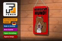 Blechschild Hinweis 12x18cm Vorsicht Hund