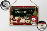 Blechschild Weihnachten Grüße RHEDE FEST 30x20cm
