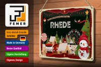 Blechschild Weihnachten Grüße RHEDE FEST 30x20cm