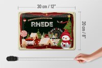 Blechschild Weihnachten Grüße RHEDE FEST 30x20cm