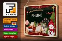Blechschild Weihnachten Grüße aus RHEINE 30x20cm