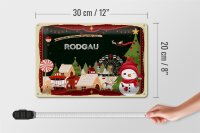 Blechschild Weihnachten Grüße aus RODGAU 30x20cm